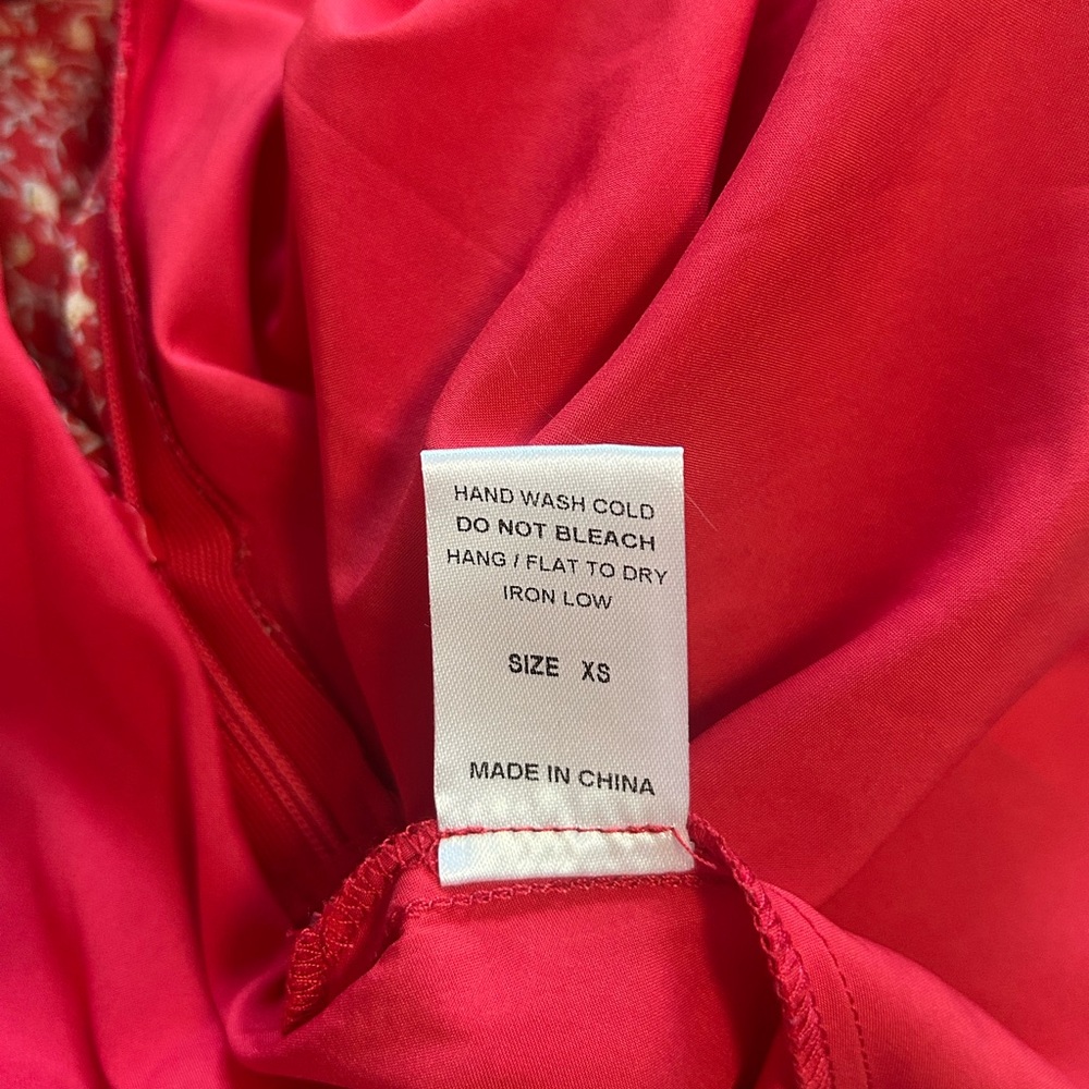 Vici Red Floral Tie-Front Long Sleeve Dress - Picture 10 of 13